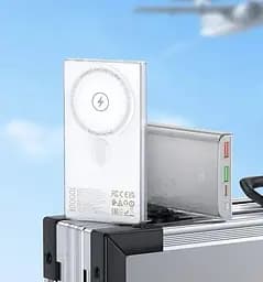 Зовнішній акб Hoco Q22 Taurus magnetic fully with digital 10000 mAh магнітна батарея біла - мініатюра 6