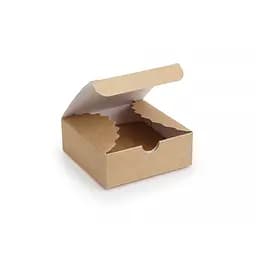 Мини коробка для сладостей конфет, пастилы, мармелада, маршмеллоу 83×83×30 мм, крафт коричневая, с вкладкой, Vals Крафт 87502