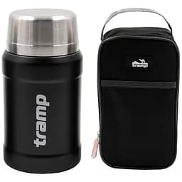 Термос Tramp с широким горлом 800 мл в чехле Black (1042-TRC-132-black)
