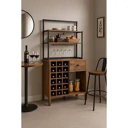 Стелаж винний Costway Vinoteca кухонна шафа в стилі Loft - мініатюра 2