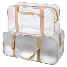 Набор матовых сумок в роддом: размер М 40х25х20 см + размер L 50х25х30 см (бежевые)