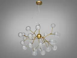 Дизайнерская люстра "Светлячок", 27 ламп, золото сатин,