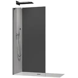 Душевая перегородка Koer SR SP02-100x200-TR-07 Прозрачное стекло Walk-In Easy Clean 8 мм, graphite KR5397, прозрачное, графит