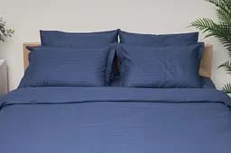 Підковдра Moon&Star Satin Stripe Delfi Blue Полуторна 143x210 см - мініатюра 2