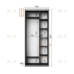 Шафа-купе Idea серія 1 100 x 60 x 240 см Антрацит - мініатюра 2