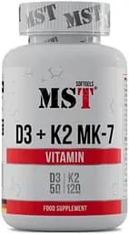 Вітамін D3 та K2 MST Vitamin D3 + K2 MK7, 60 капсул