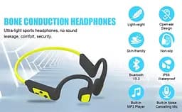 Кісткові навушники для плавання ESON M6 з 32 ГБ вбудованої пам'яті, Bluetooth 5.3, MP3-плеєром, шумоподавленням та IP68 - мініатюра 10