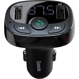 Автомобільний зарядний пристрій Baseus FM Launcher S-09 Standart Edition 2.4A 2USB black (CCMT000001) - мініатюра 3
