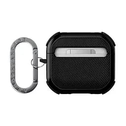 Чохол для навушників Apple AirPods 4, чорний, Panzer, протиударний захисний кейс з TPU та полікарбонату, посилені стінки, захист від подряпин, пилу та ударів, легкий та компактний, з карабіном для кріплення, ArmorStandart (ARM82552) - мініатюра 2