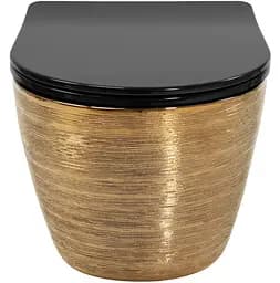 Підвісний унітаз Rea Carlo Flat brushed gold black REA-C3300, Золотий - мініатюра 2
