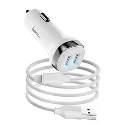 Адаптер автомобильный Hoco Micro USB Cable Dual port Car charger set Z40 |2USB, 2.4A|