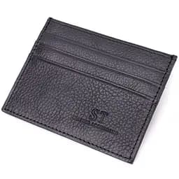 Стильний кард-кейс із натуральної шкіри ST Leather 22447 чорний