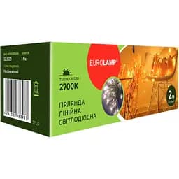 Светодиодная гирлянда линейная Eurolamp Led 20 диодов 2 м 3хАА 2700К (LED-GL-20/2/27)
