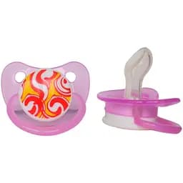 Пустышка силиконовая Курносики Я люблю ортодонтичную маму 6-12+ мес. розовый (7016/6+ роз)