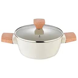 Кастрюля Bergner Naturally с крышкой 20 см 2.4 л кремовая (BG-34745-CR)