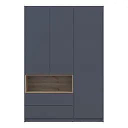 Шкаф для одежды с нишей Doros Дейл Графит/Дуб Эвок 3 ДСП 150х52х220 (80737723)