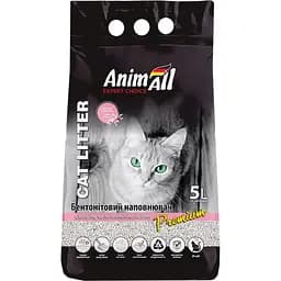 Бентонітовий наповнювач для котячого туалету AnimAll з ароматом дитячої пудри білий 5 л