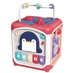 Бизикуб Aiyingle 5 в 1 пластик на батарейках красный (668-108)