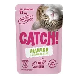 Вологий корм для котів Catch! індичка та овочі 85 г