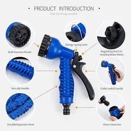 Шланг для поливу садовий Workpro Magic Hose 45м, Шланг-Xhose, що розтягується, для саду та городу з розпилювачем (синій / зелений )  - мініатюра 7