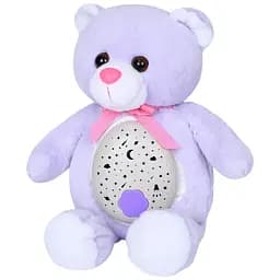 Ночник детский Limo Toy HB 0046 ABC Мишка плюшевый со светом музыкой и проекцией звезд фиолетовый