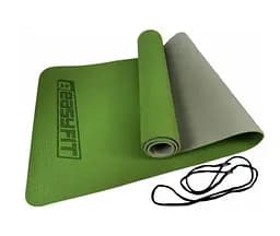 Коврик для йоги и фитнеса EasyFit TPE+TC 6 мм двухслойный + Чехол (EF-1924s-GNGY)