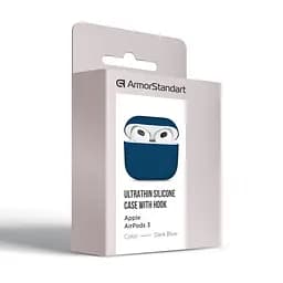 Силіконовий чохол для навушників Apple AirPods 3, Ultrathin Silicone Case, синій, захисний чохол, ультратонкий і легкий, захист від подряпин і пилу, м"який силікон, ArmorStandart (ARM60304) - мініатюра 3
