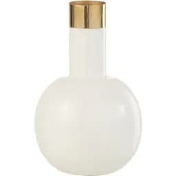 Ваза J-line металлическая белая с золотом 18 см (37173)