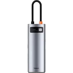 USB-хаб Baseus Metal Gleam Series 7-in-1 Multifunctional Type-C HUB Gray (WKWG020113) [72632] - мініатюра 4