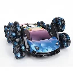 Радіокерована трюкова машина HG 4-16-01, 8 роликових коліс, парогенератор, перевороти коліс, акум. 3.7V, Синій