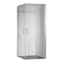 Душевая кабина без поддона Koer SR SC03 -100x100x200-TR-01 прозрачное стекло Easy Clean 6 мм, хром KR5357, Универсальная, прозрачный, хром