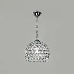 Хромований підвісний світильник із декоративним кришталем Ø 25 см | Line F | Арт. 402/1L CH