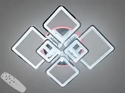 Стельова LED-люстра Diasha 8160/6HR LED 3color 150 W, 97×71×16 см, 3 кольори світла, диммер, пульт