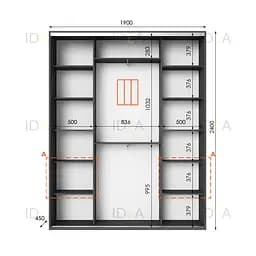 Шафа-купе Idea серія 3 190 x 45 x 240 см Антрацит - мініатюра 2
