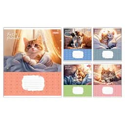 Набор тетрадей 1 Вересня Pets Frinds А5, 18 листов 25 шт. (768070)