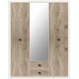 Шкаф распашный с зеркалом ВМК (БРВ) Коэн 2 SZF3D2S Сосна аризонская/Дуб корабельный (BRW-1784)