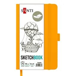 Скетчбук Santi для графіки 80 аркушів 13х21 см  жовтий (743364)
