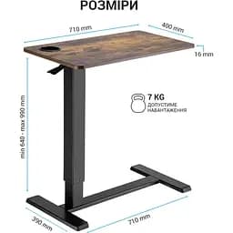 Приставний комп'ютерний стіл OfficePro ODM366B Black [126534] - мініатюра 8