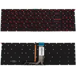 Клавіатура для ноутбука MSI (GV62, GT62) rus, black, без кадру, підсвічування клавіш (RED)
