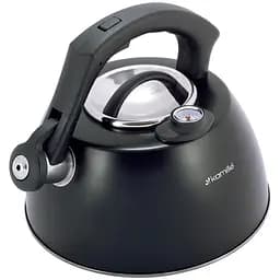 Чайник Kamille 3 л з нержавіючої сталі зі свистком чорний (KM-1077A)