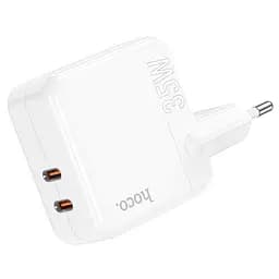 Зарядний пристрій Hoco C110A Lucky 35 W 2 виходи порти USB-C