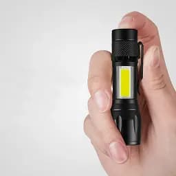 Ліхтар ручний акумуляторний з USB-зарядкою, бічним світлом та ZOOM HB-513-XPE+COB - мініатюра 5