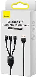 Кабель Baseus Flash Series Ⅱ One-for-three Fast Charging Data Cable USB to Lightning+Type-C+MicroUSB 100W 1.2m CASS030001 Black - мініатюра 4