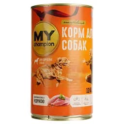 Влажный корм для собак MY champion кусочки с индейкой 1240 г