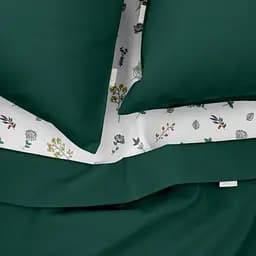 Комплект постільної білизни Cosas Pine CS4 Євро зелений (Ranfors91_GreenDark_El-FoliageBirds_200) - мініатюра 3