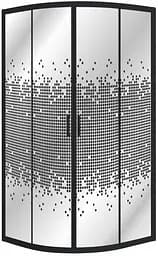 Душевая кабина угловая Eger Tisza 90x90 раздвижная стекло Negy мелкий поддон black 599 -021BN, тонированное, черное
