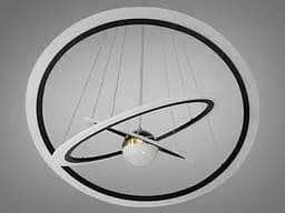 Люстра стельова LED Diasha 2328-800+600+400BK 140W, чорний, сучасний стиль для вітальні, спальні - мініатюра 3