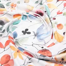 Простирадло Cosas на резинці 120х200 aquarelle flowers, помаранчевий (FlowersAquaColorful_120x200x20) - мініатюра 5