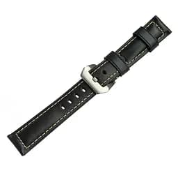 Шкіряний ремінець Primolux F001 Steel buckle для годинника Garmin Vivoactive 4 Black - мініатюра 5