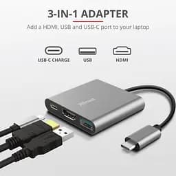 Адаптер Trust Dalyx Usb-C 3-в-1 - Type-C HDMI Usb (TR-23772) - мініатюра 4